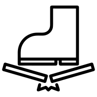 boot scratching and breaking floor icon