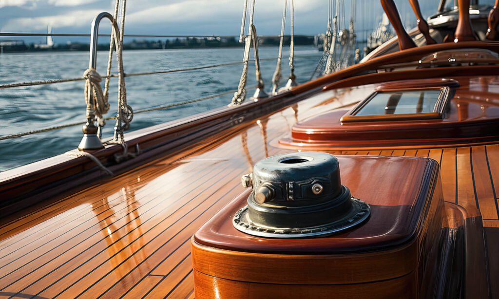top deck of boat professionally coated in epoxy resin