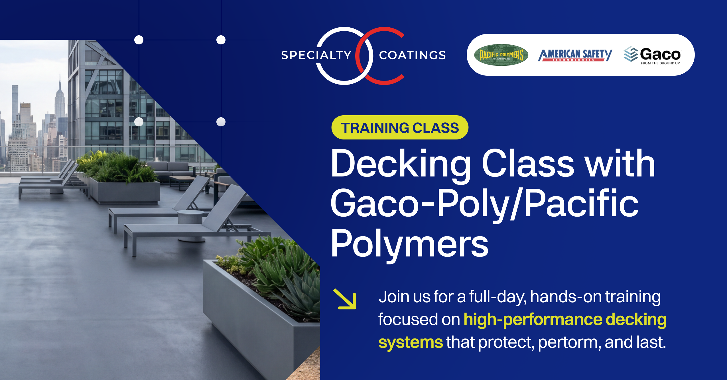 Decking Class with Gaco-Poly/Pacific Polymers – Anaheim, CA 09/18/26